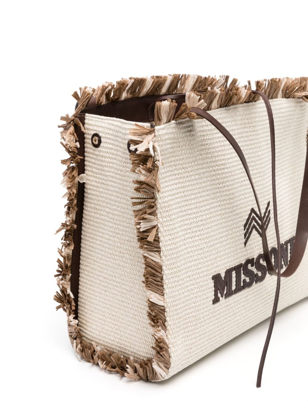 logo-appliquÃ© frayed tote bag - 8