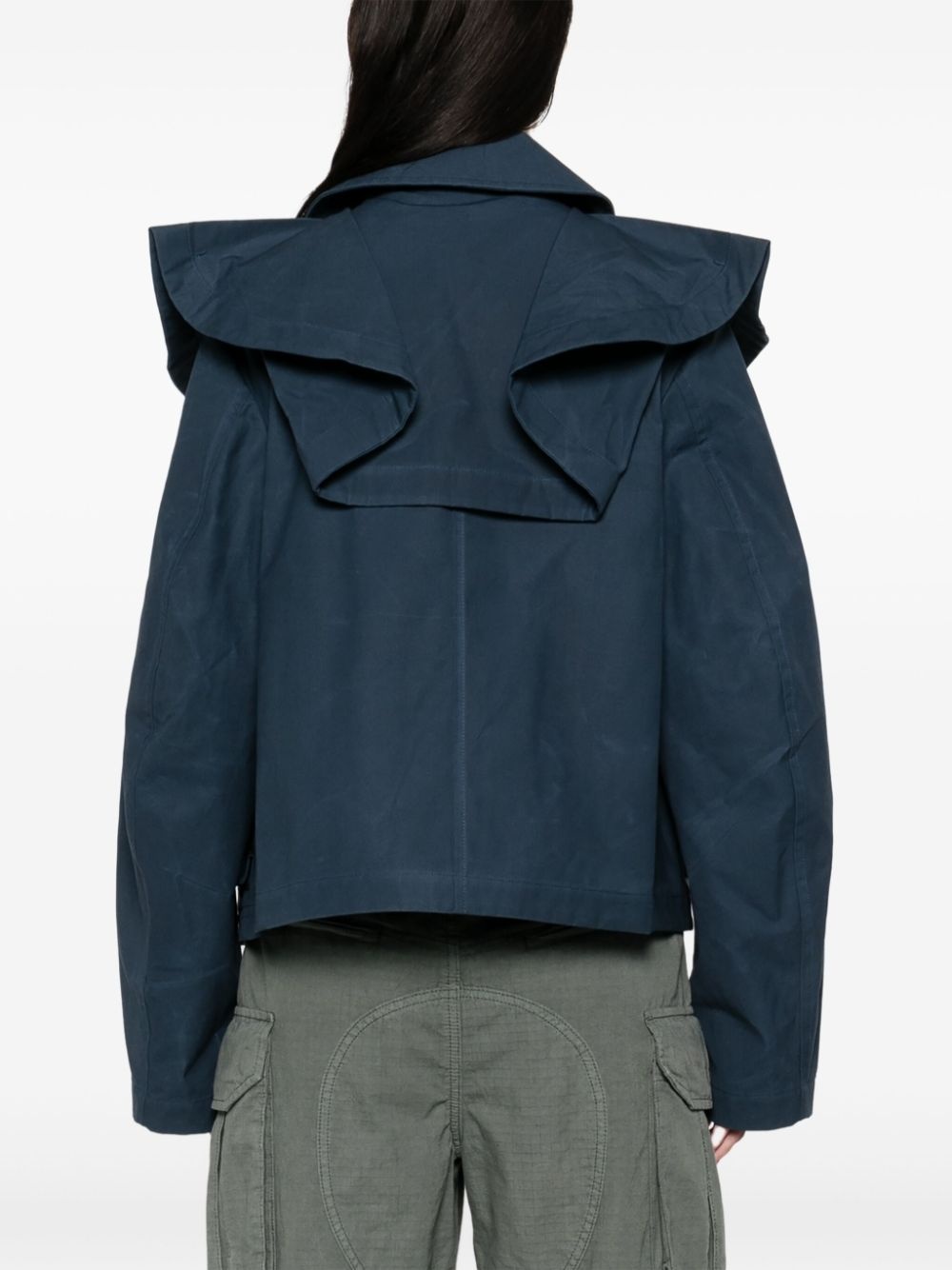 cropped trench jacket - 4