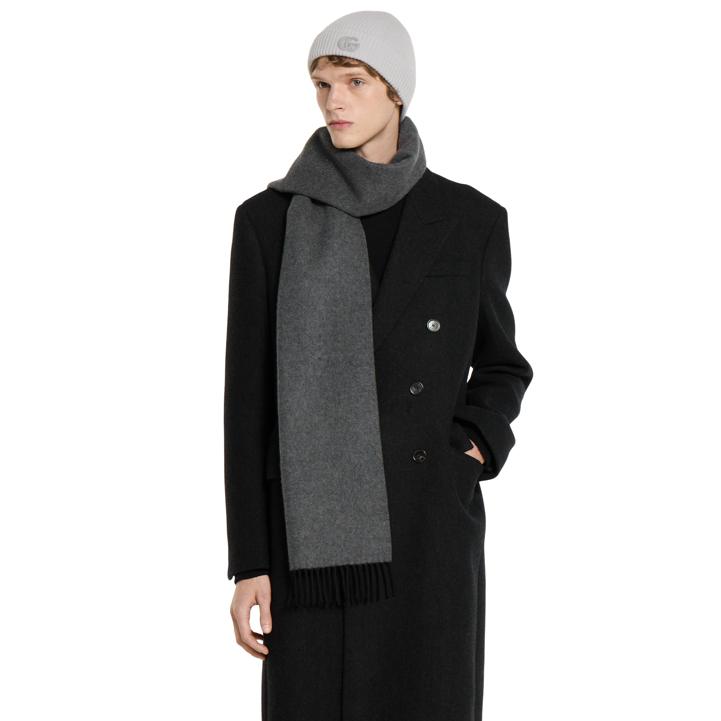 Cashmere scarf with patch - 3