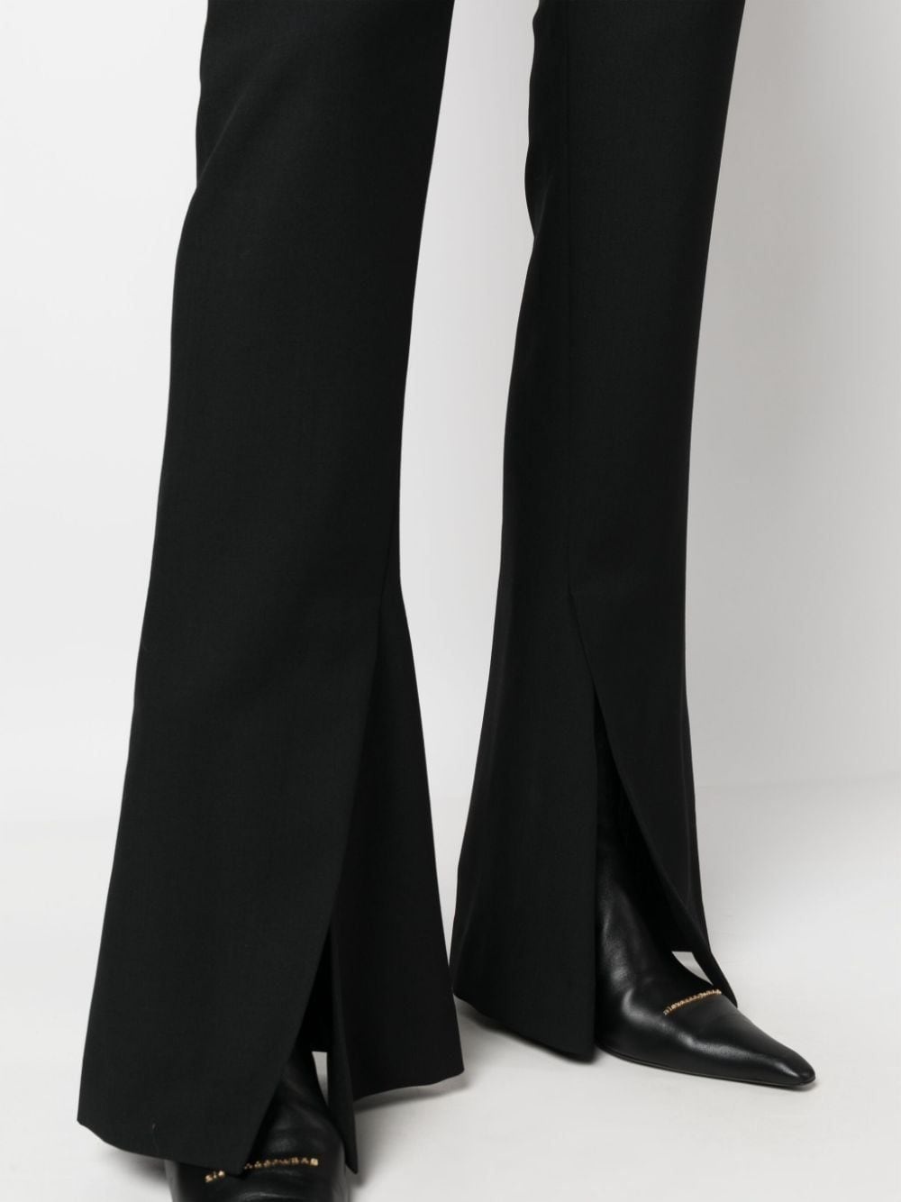 high-waisted wool split trousers - 5