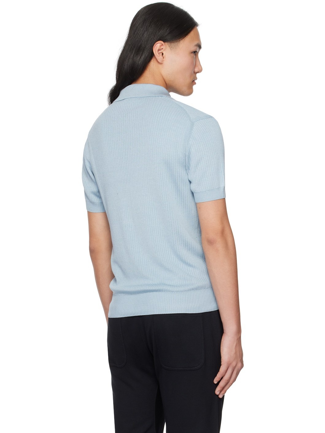 Blue Spread Collar Polo - 3