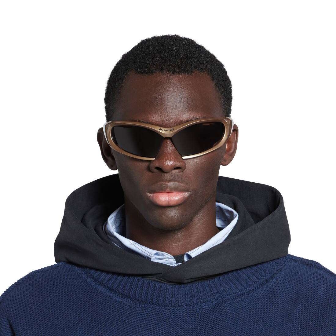 【BALENCIAGA】 DYNAMO RECTANGLE BALENCIAGA Dynamo Rectangle Sunglasses in Green | REVERSIBLE