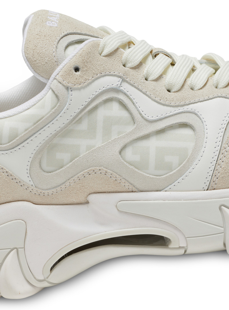 B-East monogrammed nylon and leather trainers 8