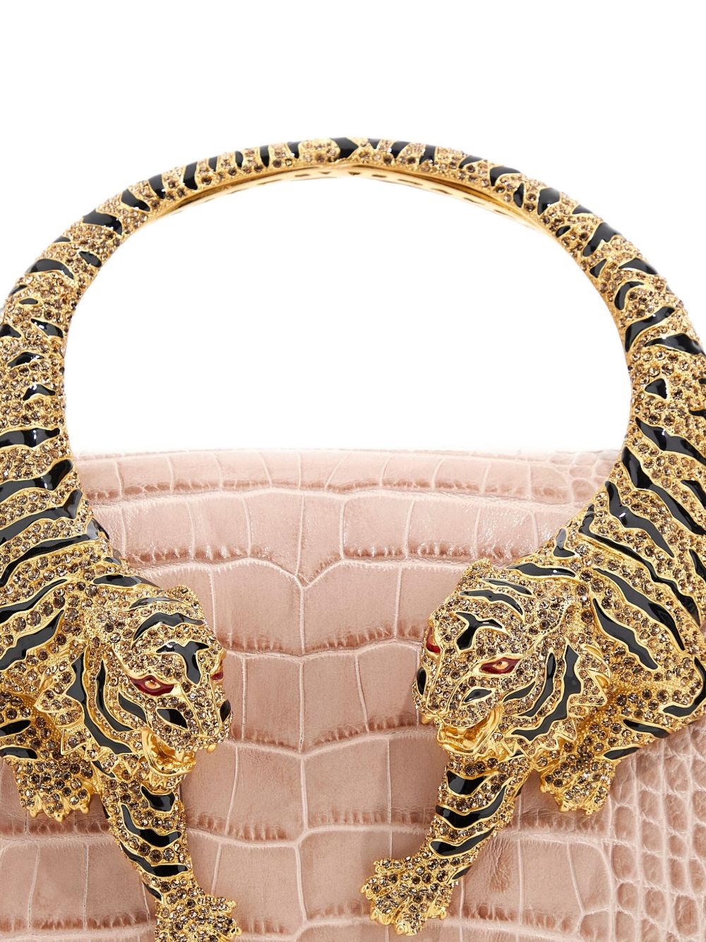 Roar crocodile-effect tiger-detail handbag - 5