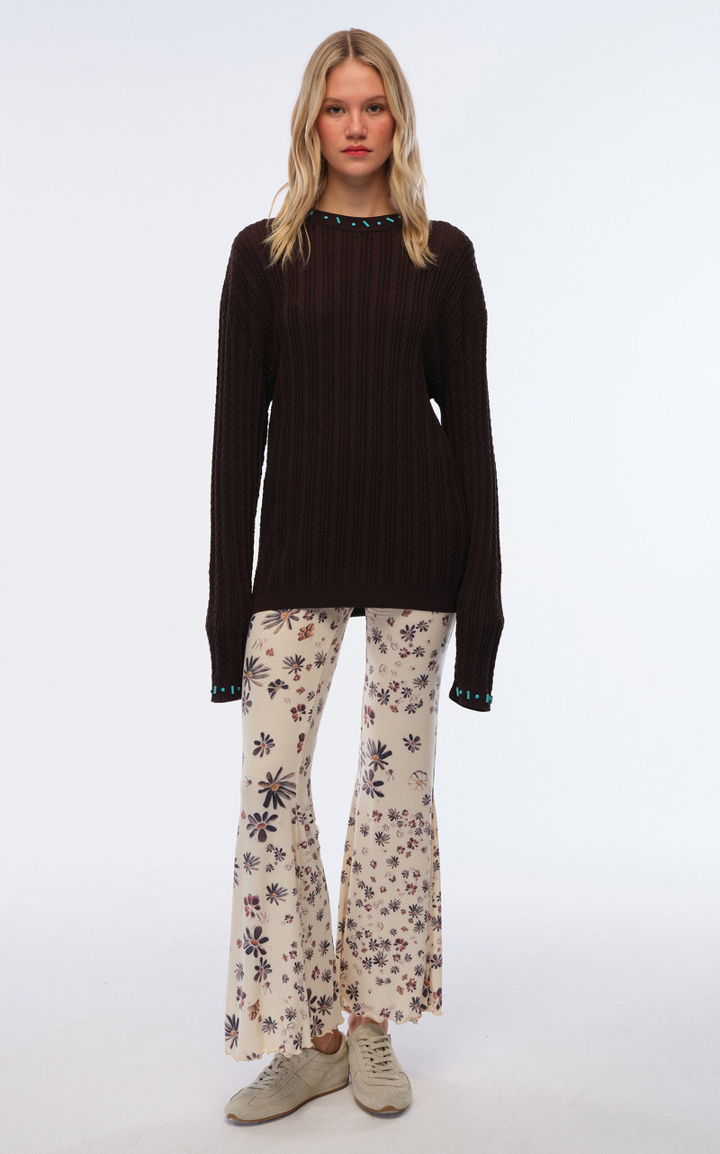 SIEDRÉS Mern Embellished Knit Sweater brown outlook