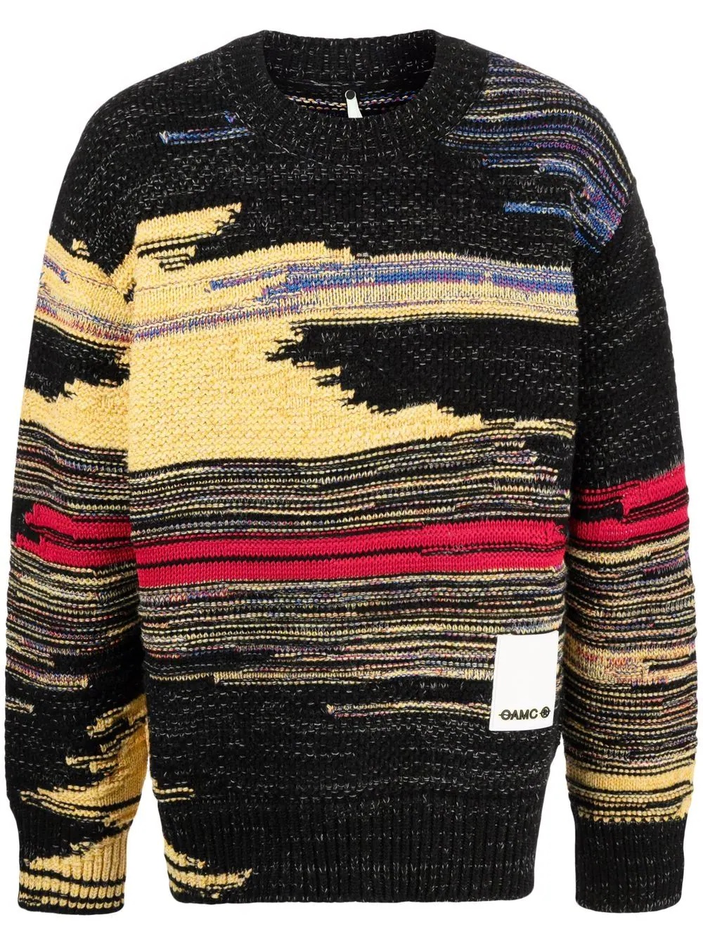 abstract-pattern knit jumper - 1