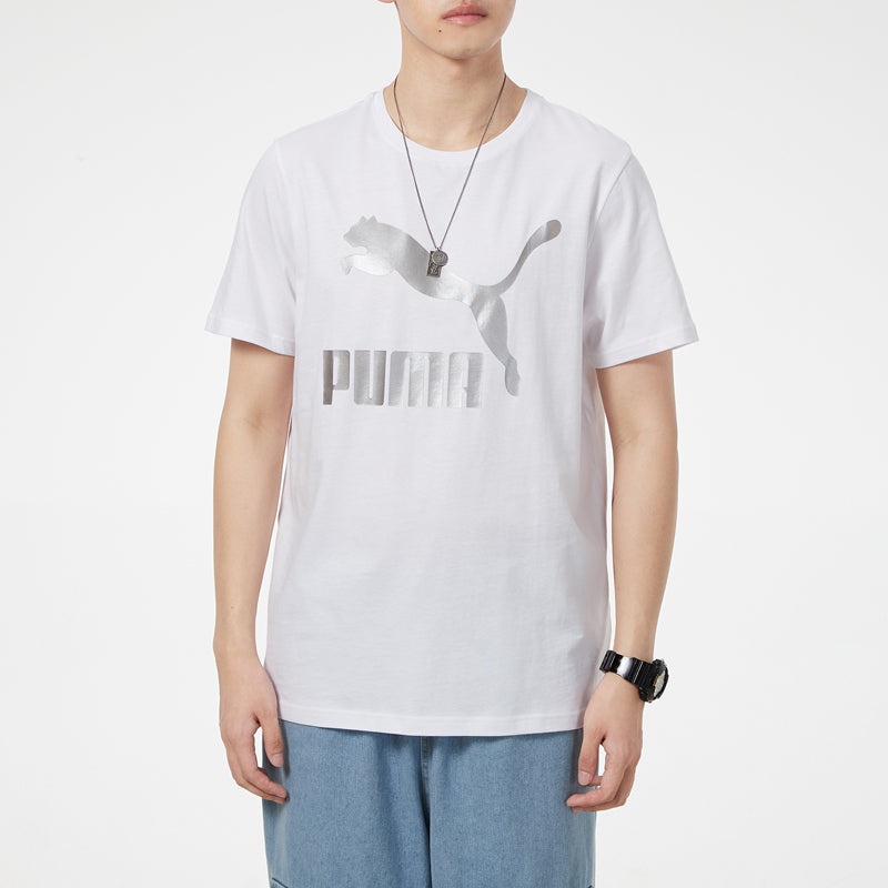 PUMA Athleisure Casual Sports Logo Printing Short Sleeve White 532280-52 - 3