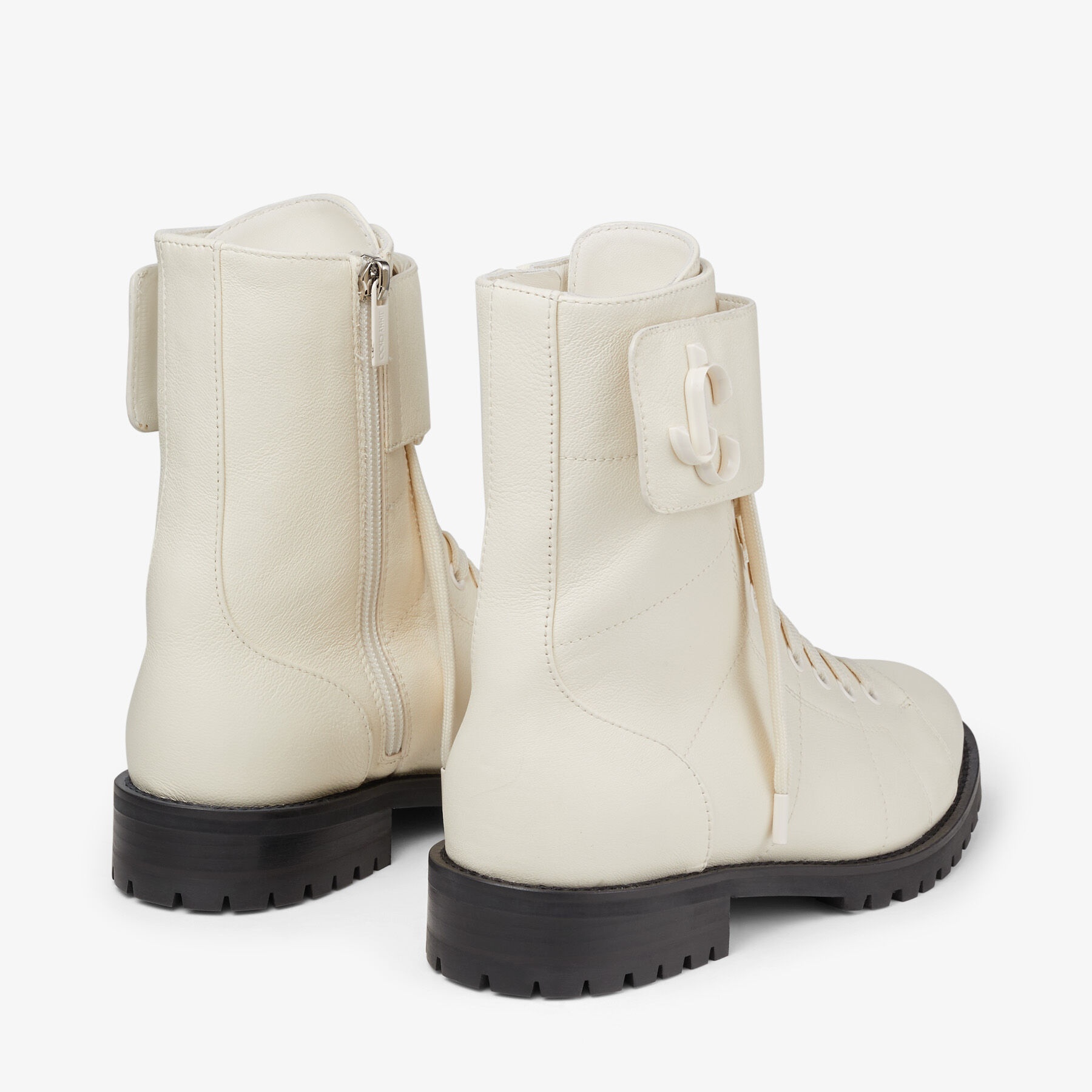 Ceirus Flat
Latte Soft Nappa Leather Combat Boots - 3