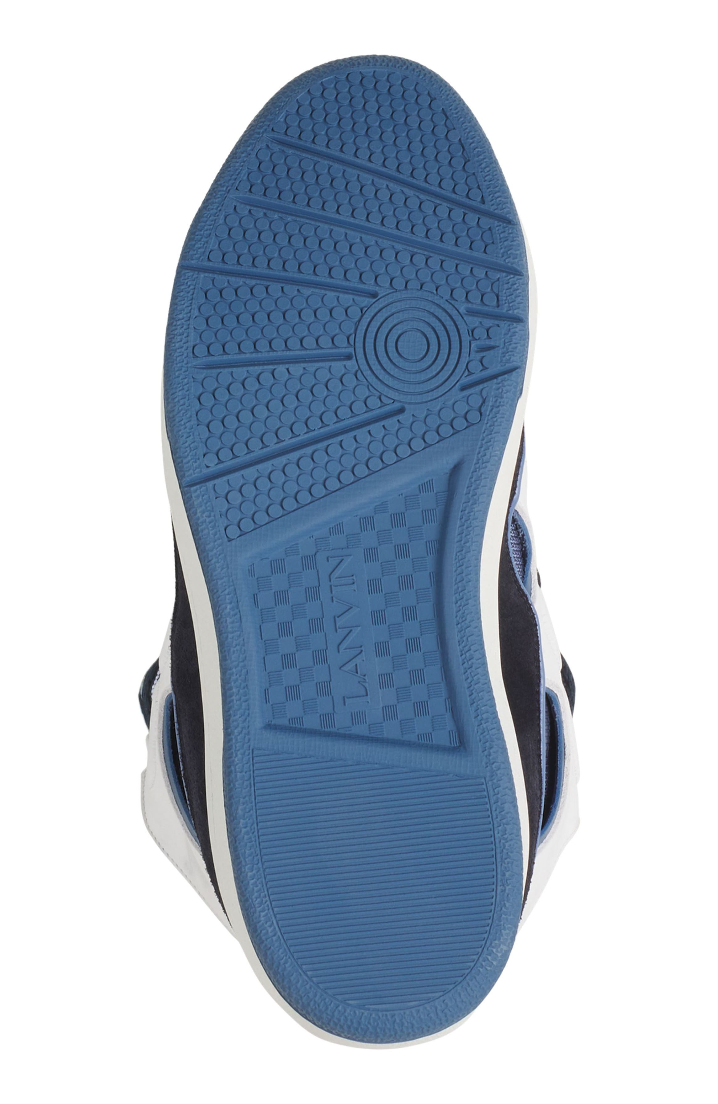 Lanvin Curb Leather Sneakers in Black/navy Blue at Nordstrom - 6