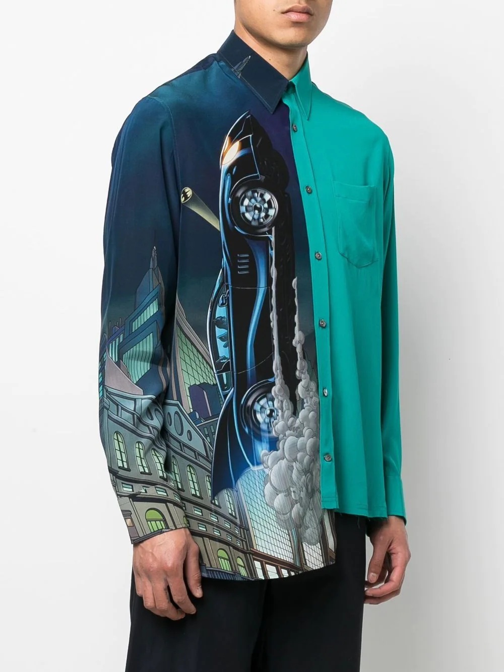 graphic-print silk shirt - 3