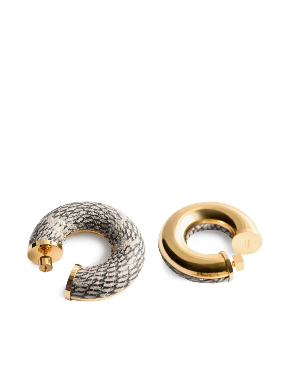 python-effect hoop earrings - 3