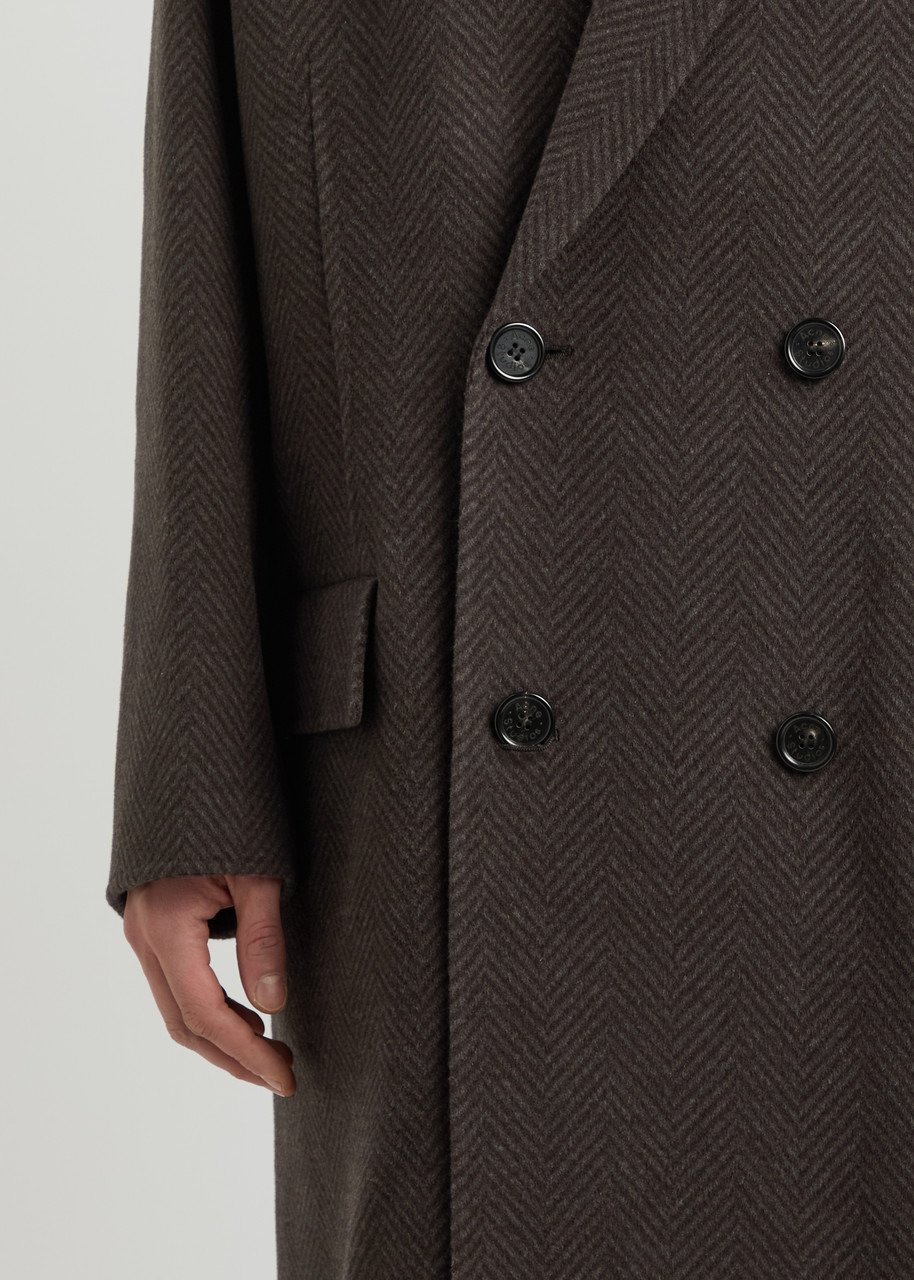 Acne Studios Herringbone-weave Wool-blend Coat - 5
