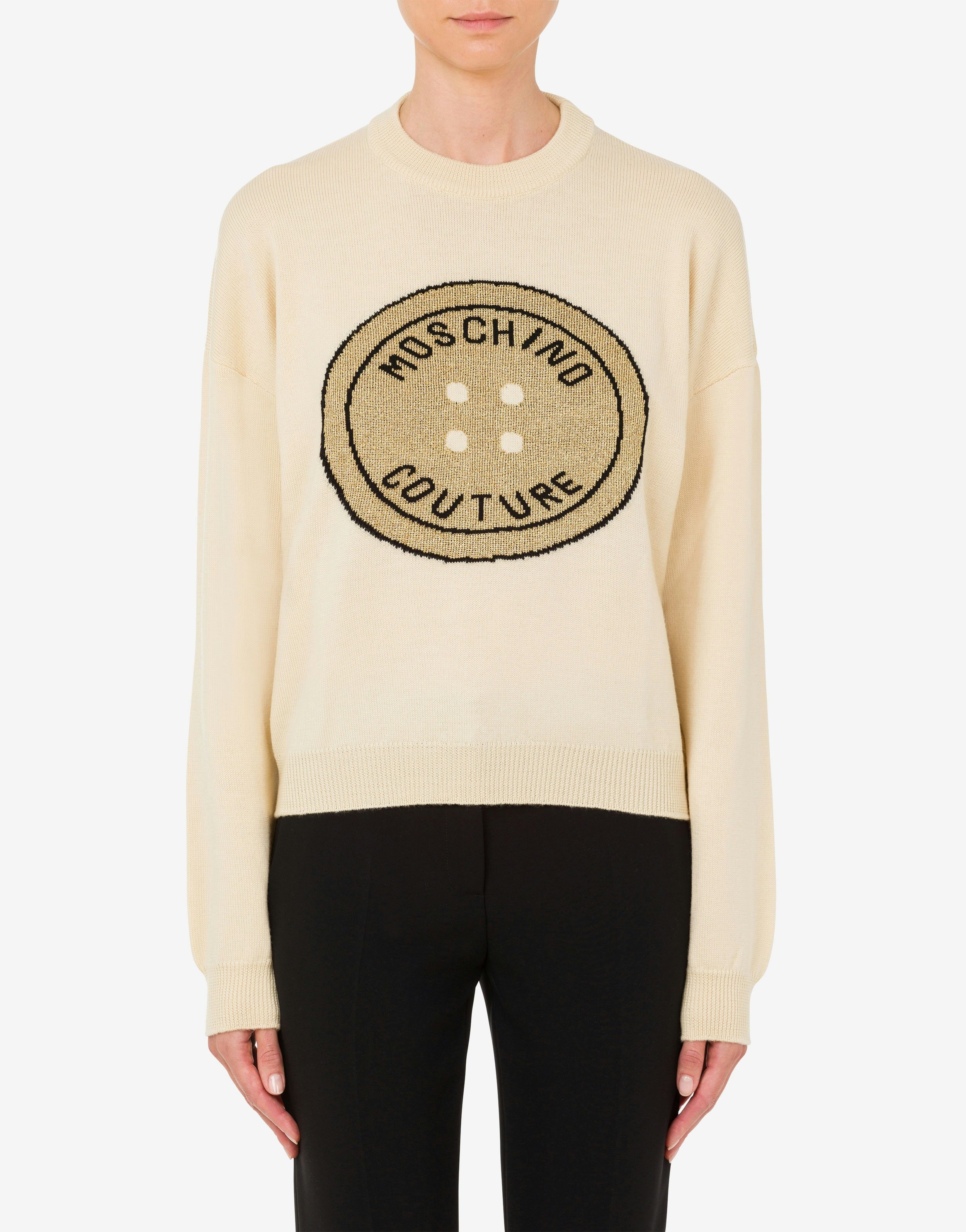 MOSCHINO BUTTON WOOL JUMPER - 2