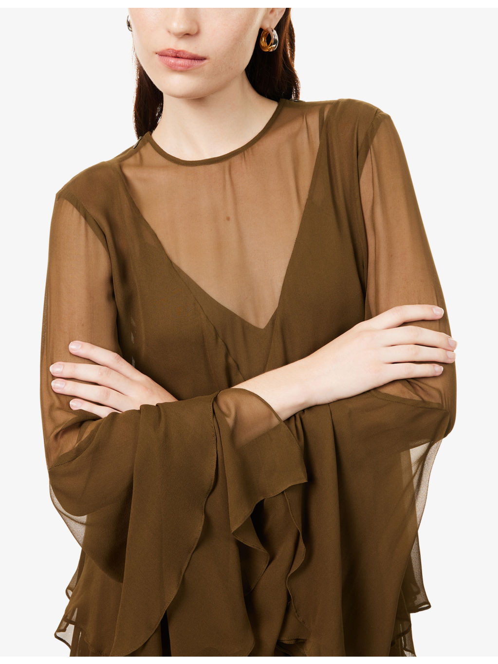 Memento Cascading Silk Maxi Dress - 6