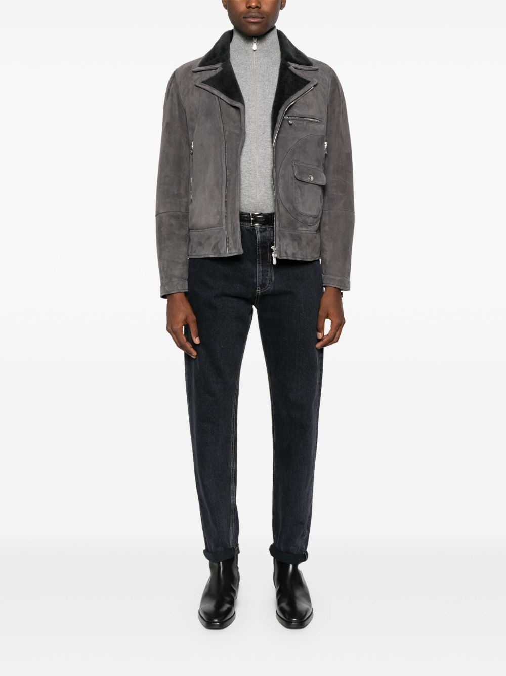 suede biker jacket - 2