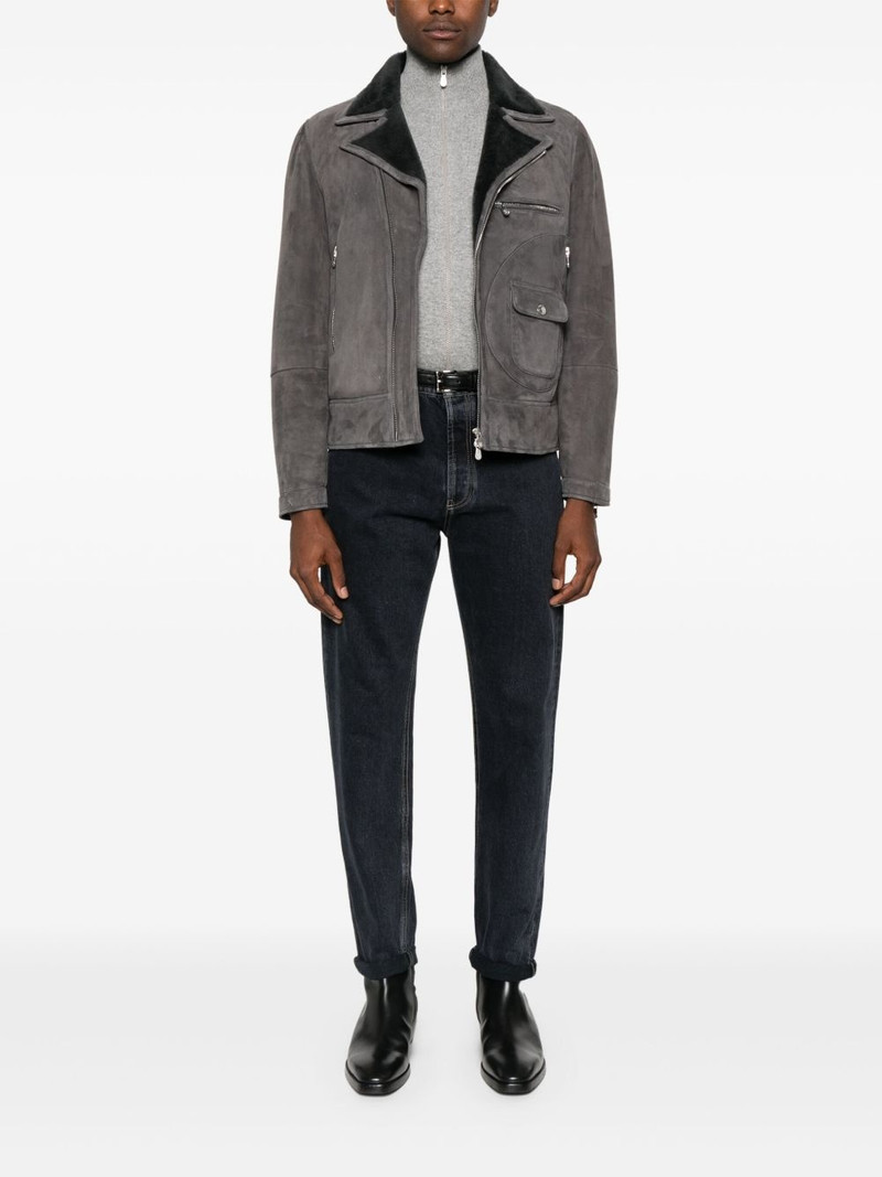 Brunello Cucinelli suede biker jacket outlook