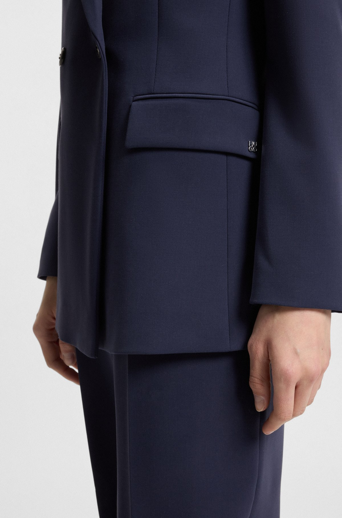 RELAXED-FIT BLAZER IN MELANGE FABRIC - 6