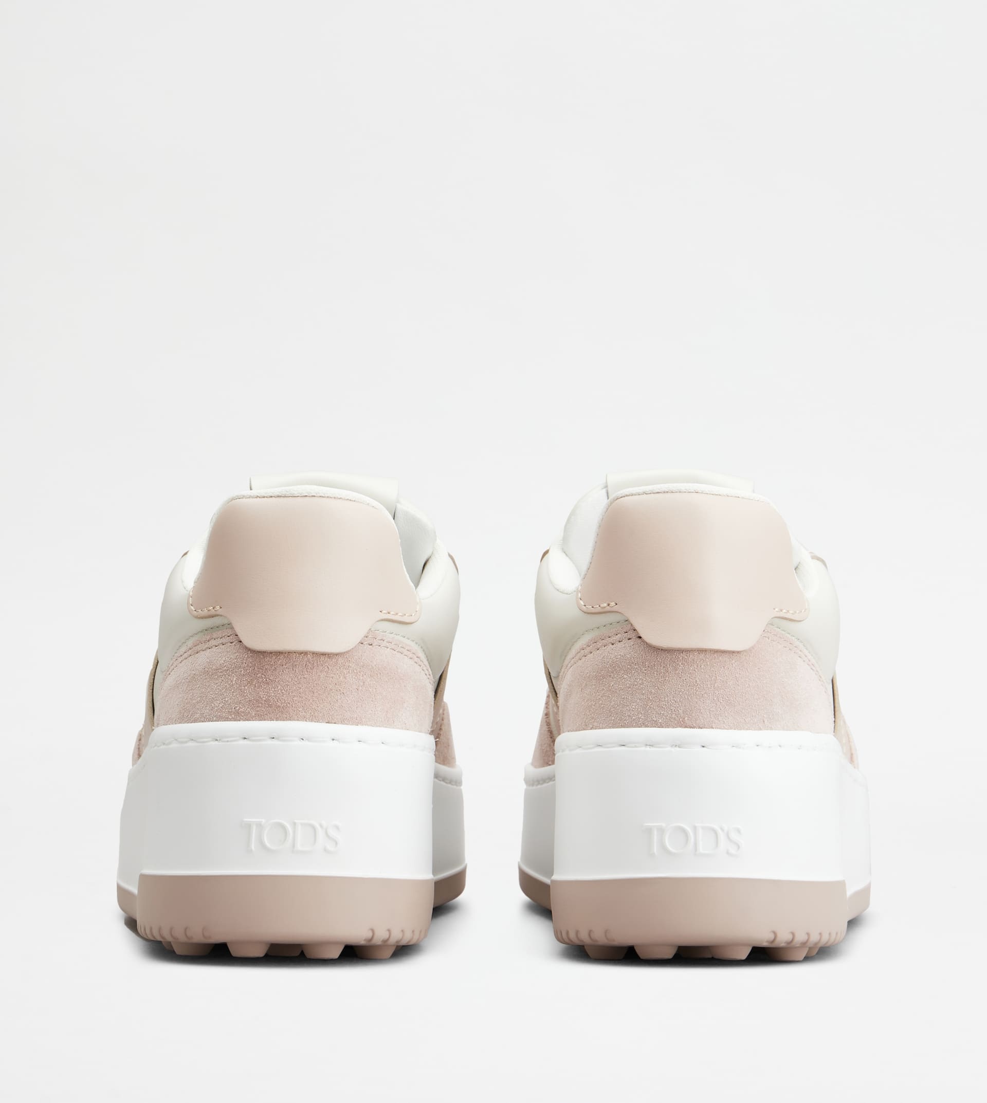PLATFORM SNEAKERS IN LEATHER - PINK, OFF WHITE, WHITE - 2