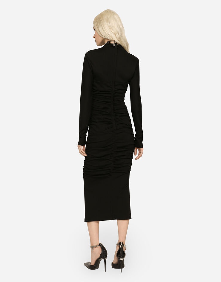 Full Milano calf-length dress with cut-out - 2