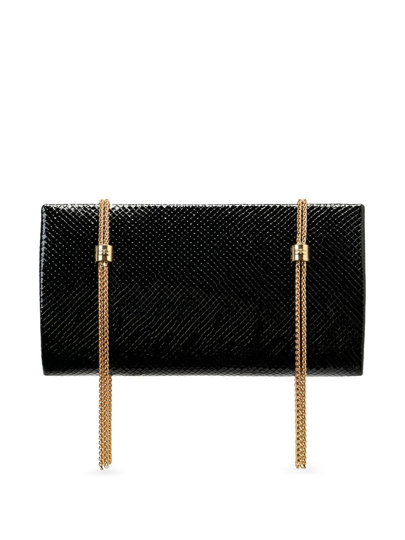 ELISABETTA FRANCHI python texture chain clutch bag outlook