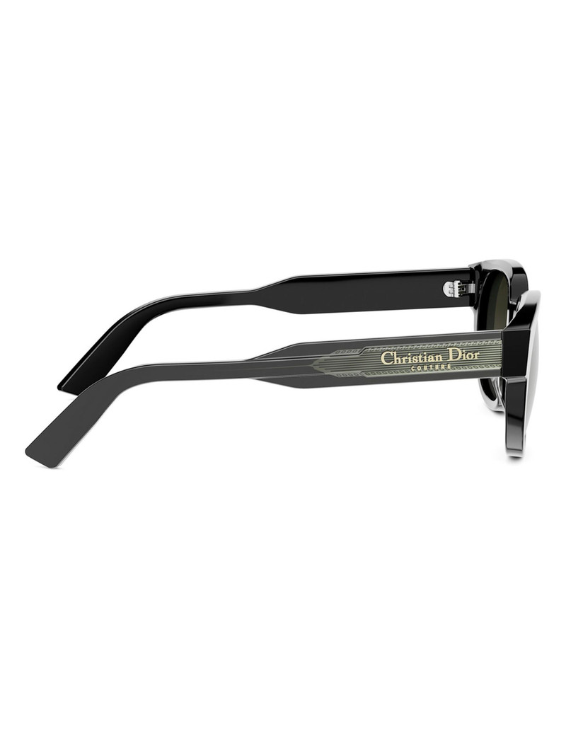 Men's Christian Dior Label 51MM Round Sunglasses - Black Green 7