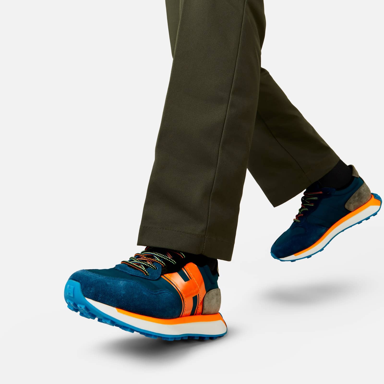 Sneakers Hogan H601 Light Blue Grey Orange - 7