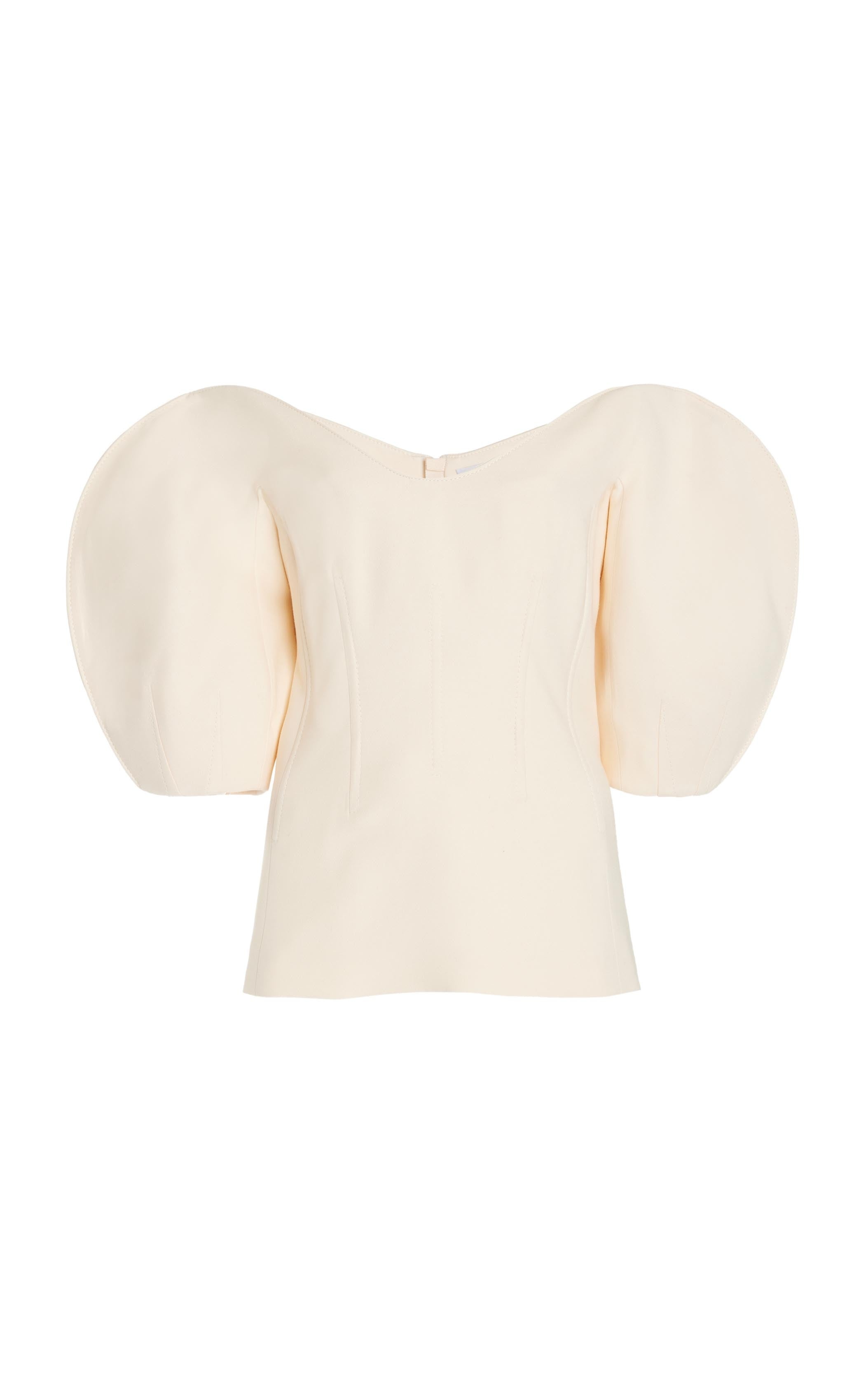 Bartlet Top in Ivory Silk Wool - 1