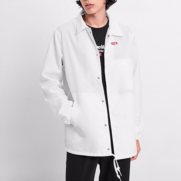 Vans Back Alphabet Logo Printing Jacket Couple Style White VN0A489UWHT - 3