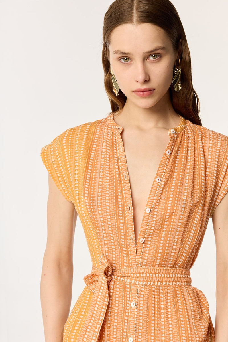 Poupette St Barth Long Dress Kora - Orange Shona outlook