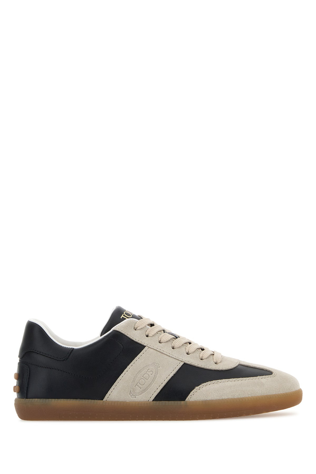 Two-tone leather and suede sneakers - 1