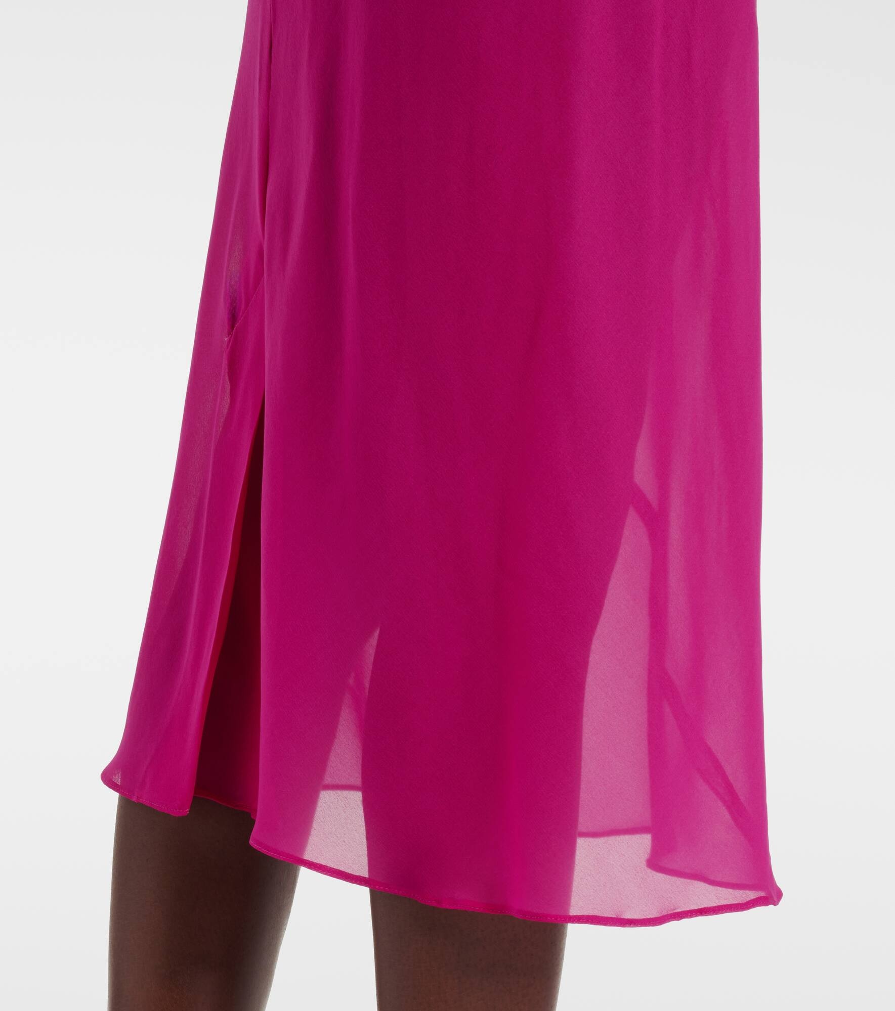 Silk-blend satin midi skirt - 5