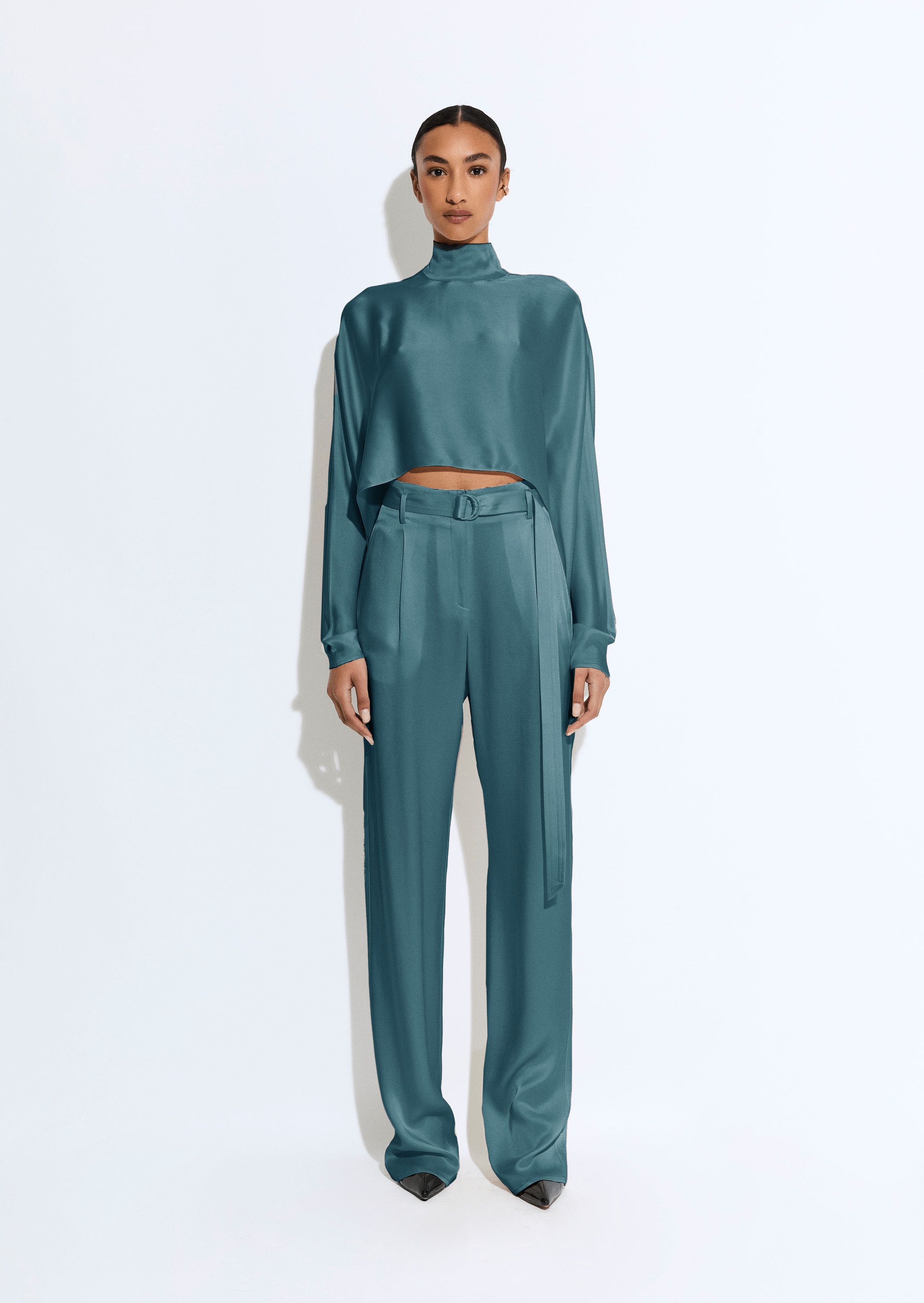 Silky Twill Belted Pant - 2