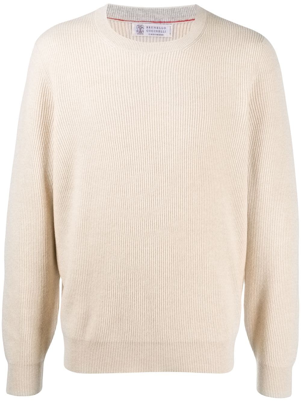 ribbed-knit crew neck jumper - 1