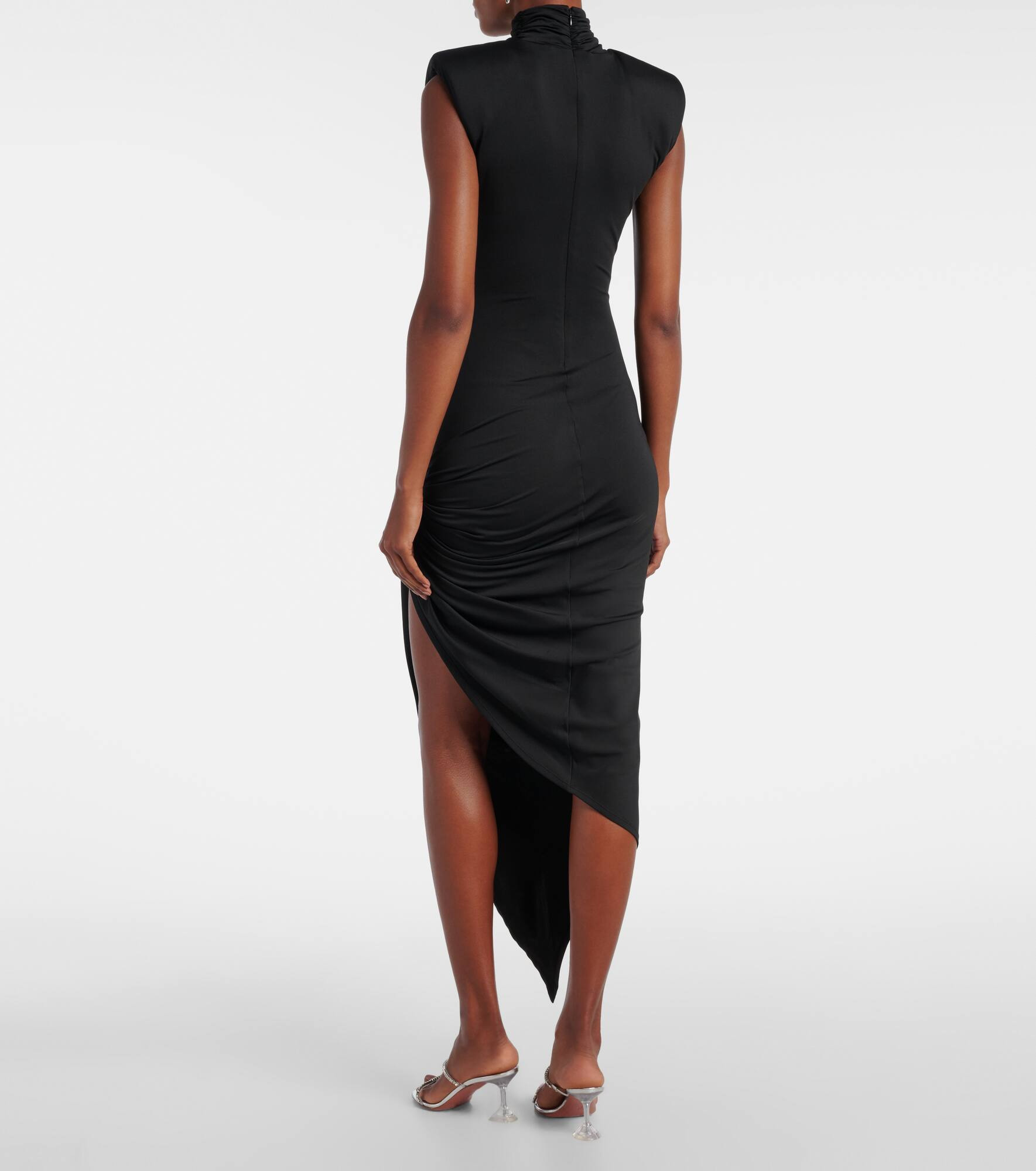 Asymmetric embellished jersey midi dress - 3