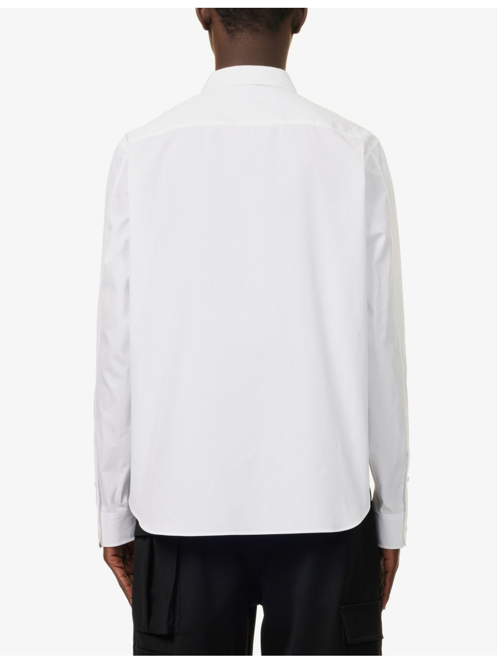 Brand-Embroidery Patch-Pocket Regular-Fit Cotton-Poplin Shirt - 4
