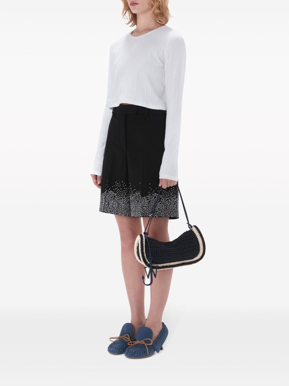 crystal-embellished tailored shorts - 2