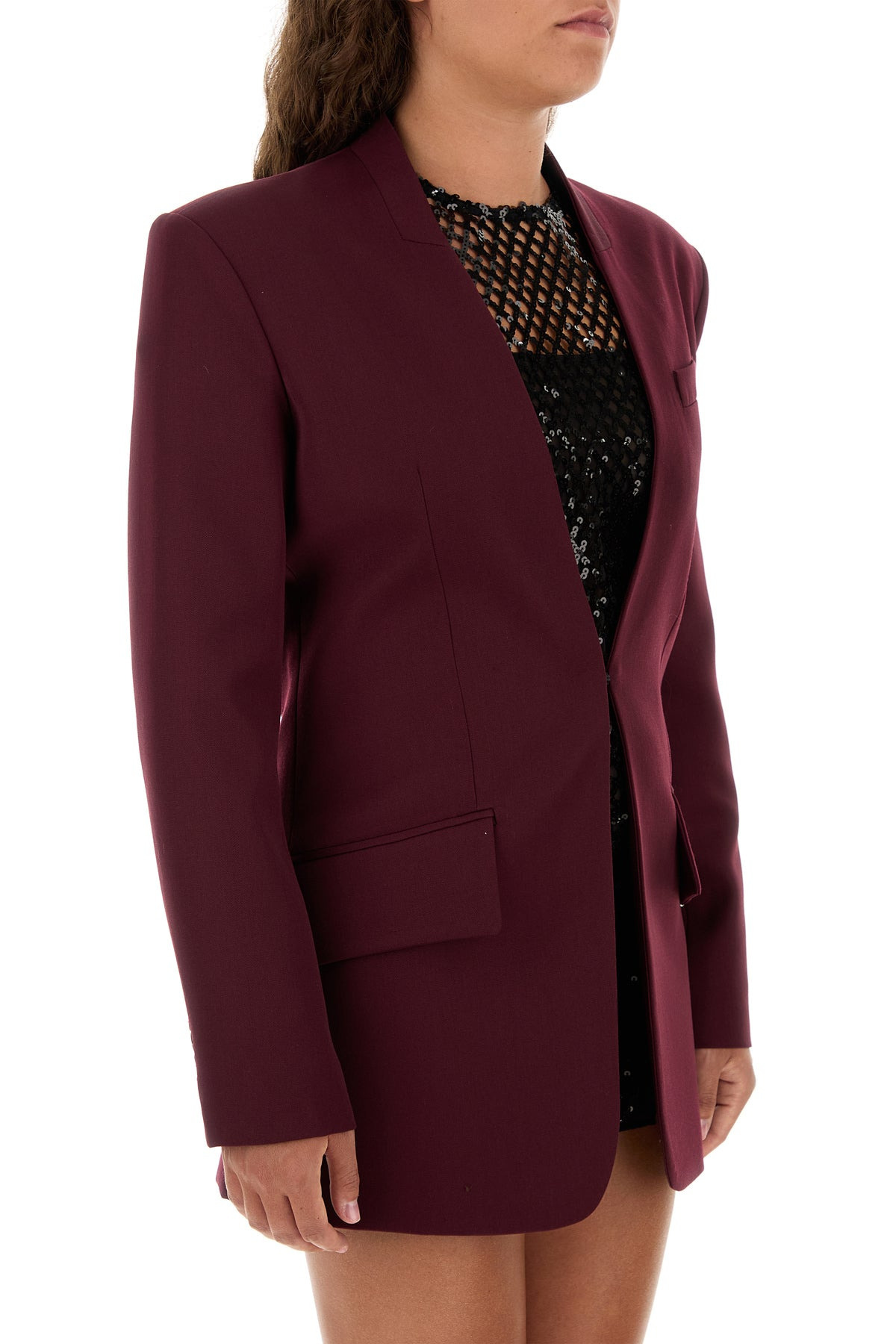 Plum gabardine blazer - 3