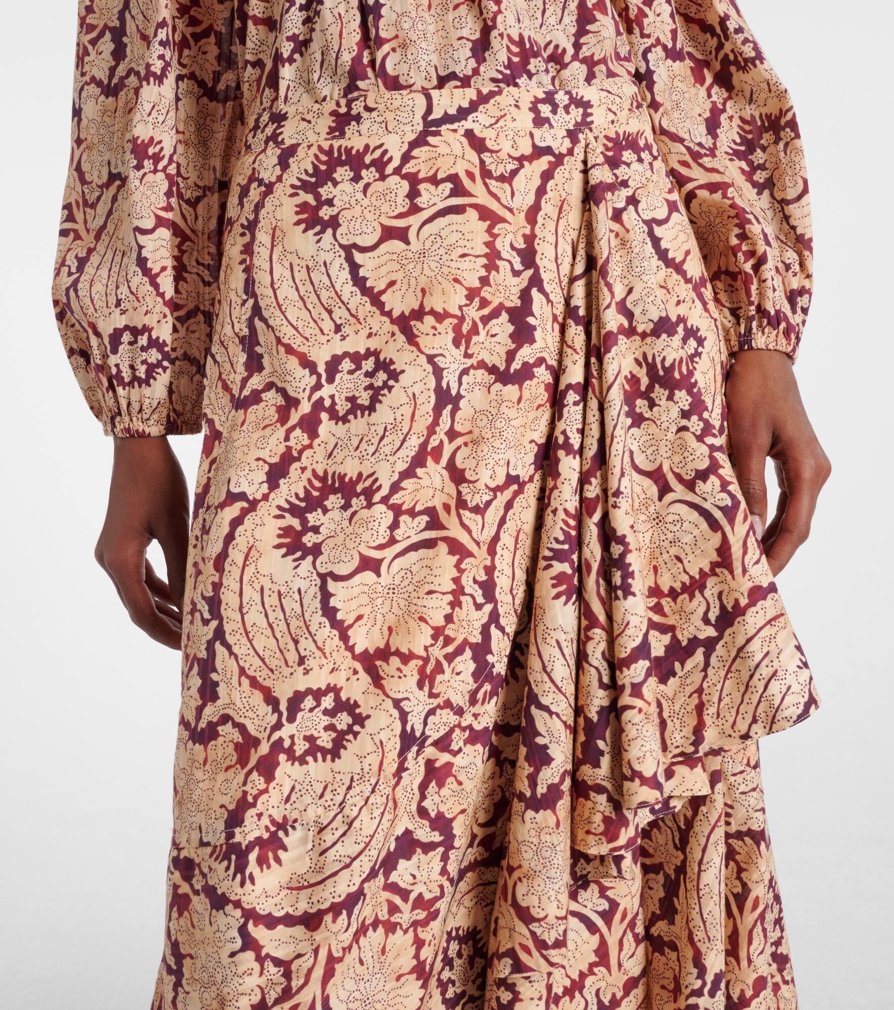 Sabina printed cotton-blend maxi skirt - 4
