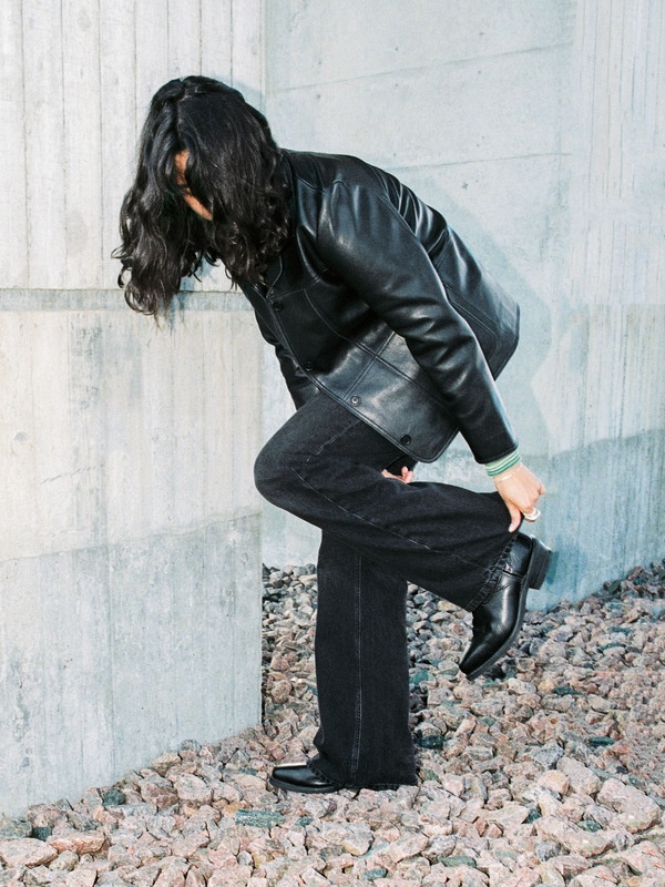 Saga Leather Blazer Black - 2