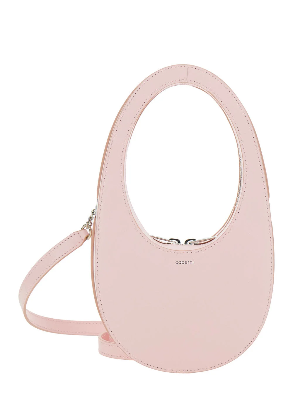 Coperni Women 'Mini Swipe' Pink Crossbody Bag With Embossed Logo And Removable Shoulder Strap In Lea - 1