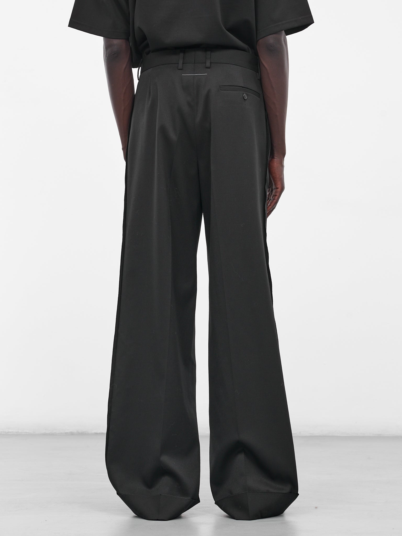 Black Wide Leg Tailored Trousers - 3