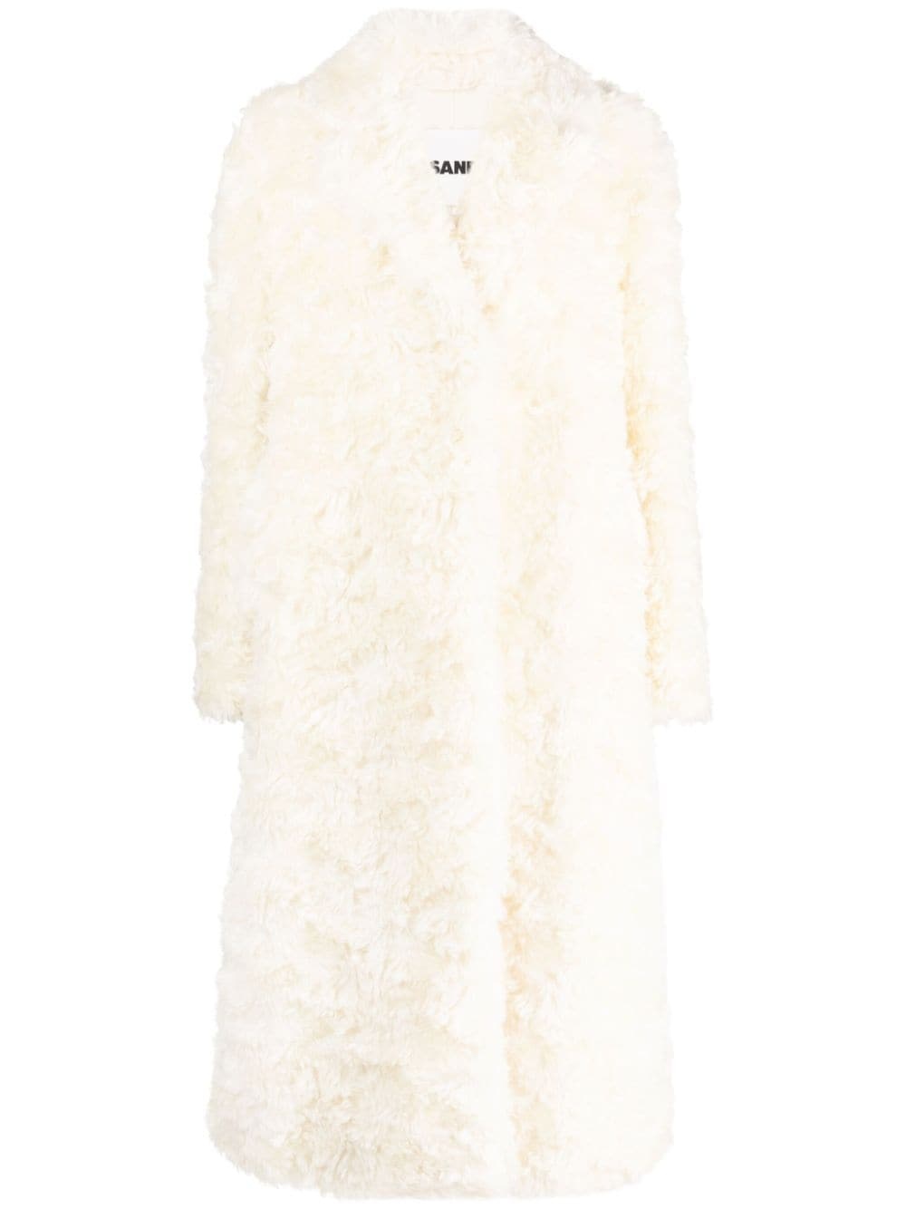 notched-lapels faux-fur coat - 1