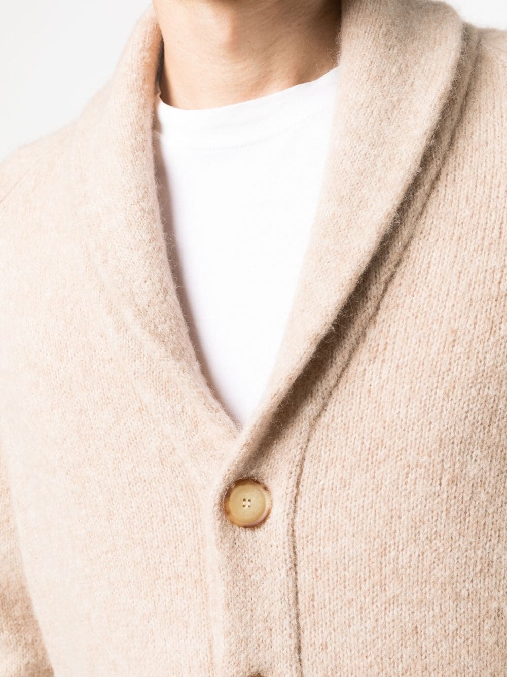 shawl-lapel button-up cardigan - 5