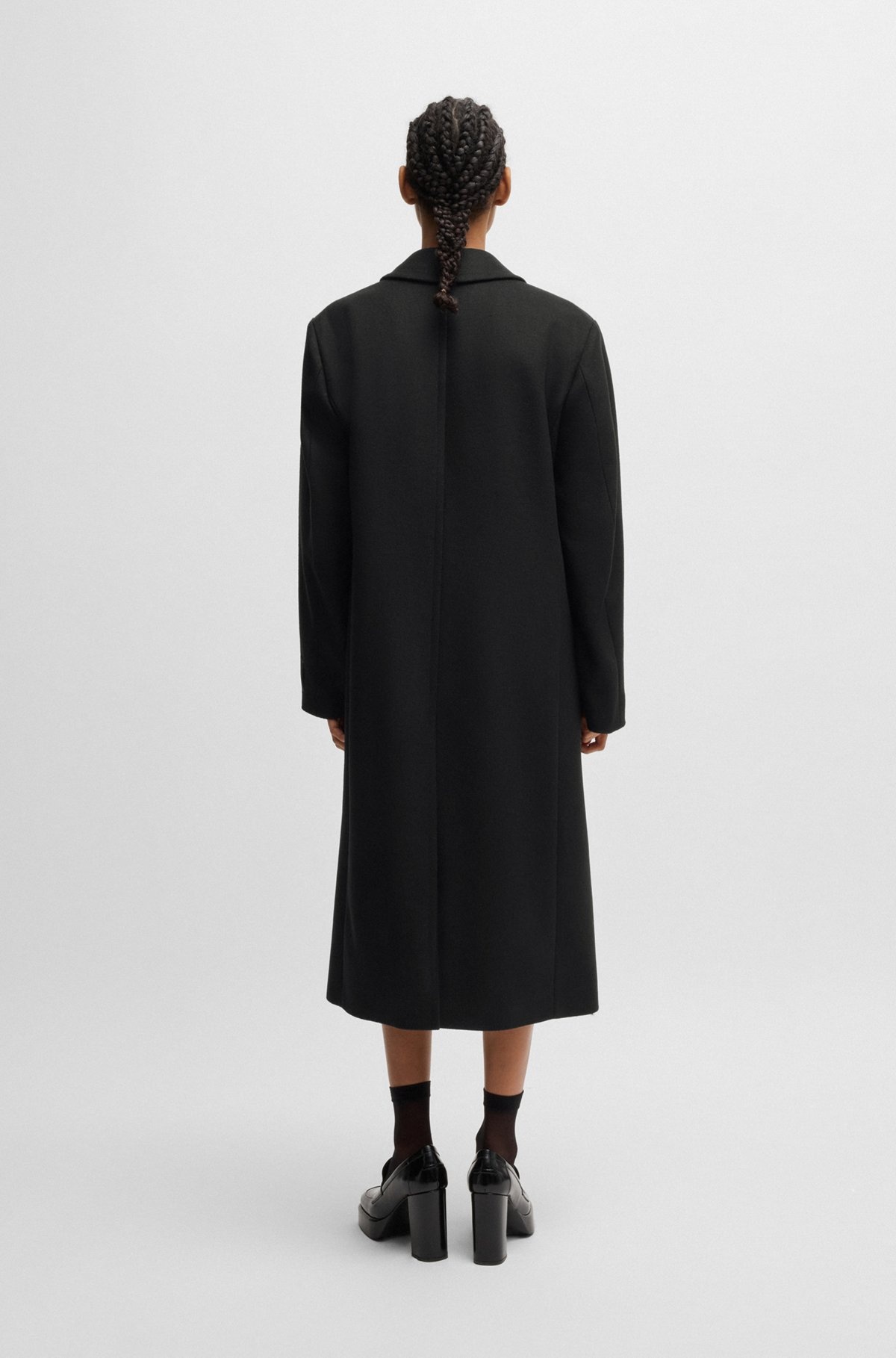 LONG-LENGTH REGULAR-FIT COAT WITH PEAK LAPELS - 4