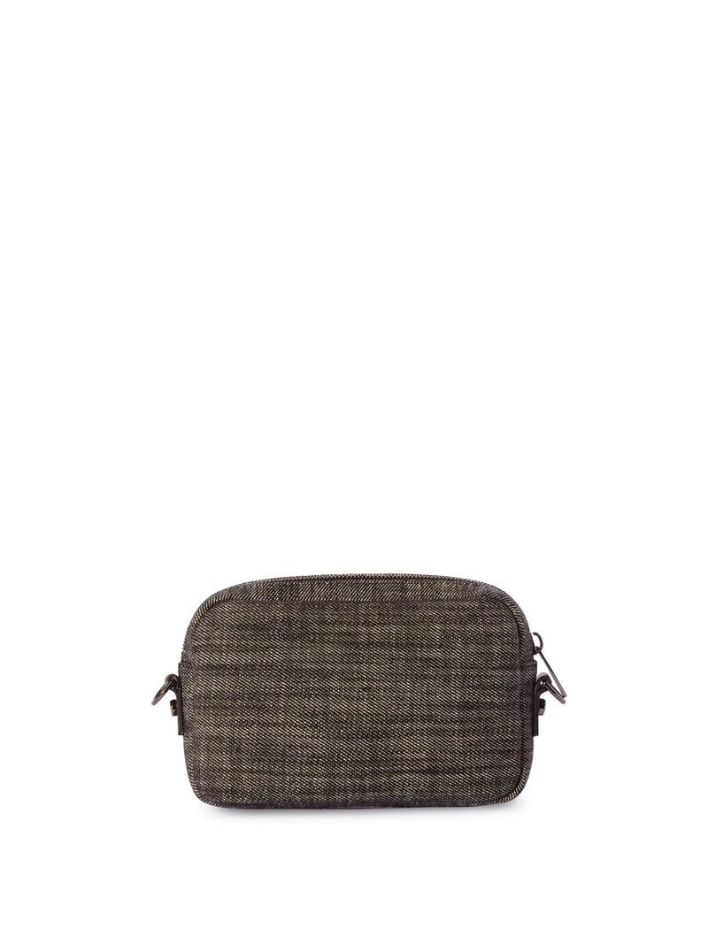 Black Diagonal Quilted Camera Bag 5