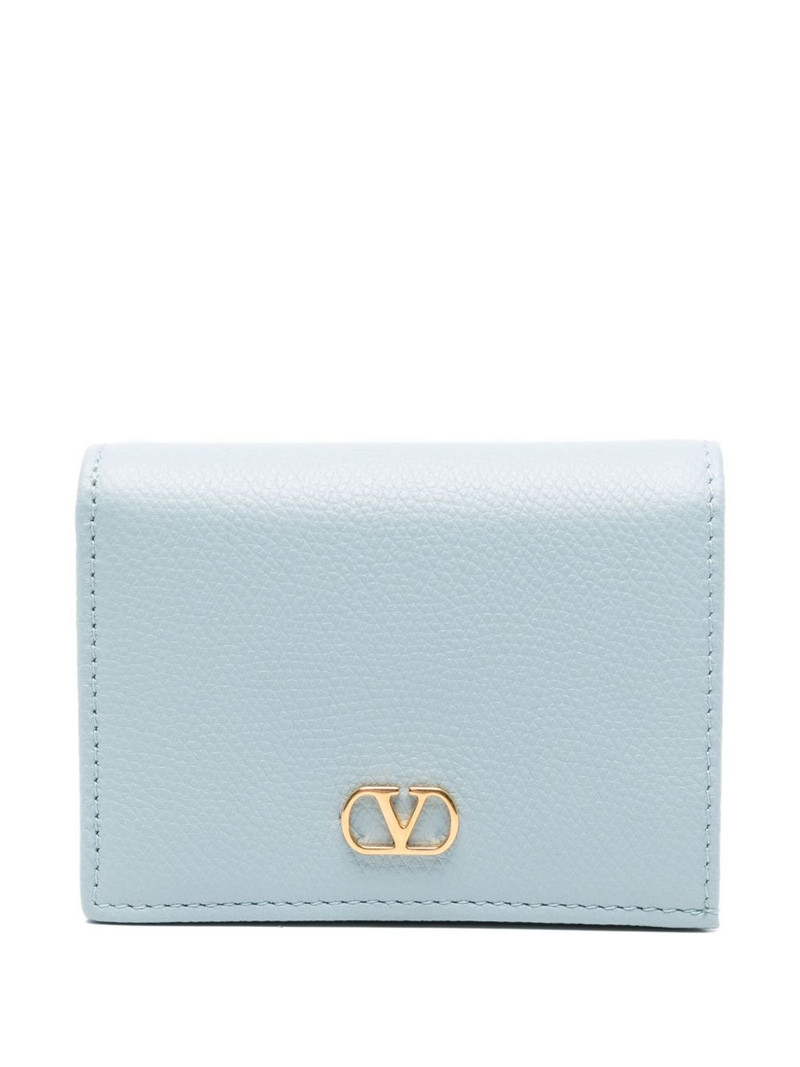 grained leather logo wallet 1