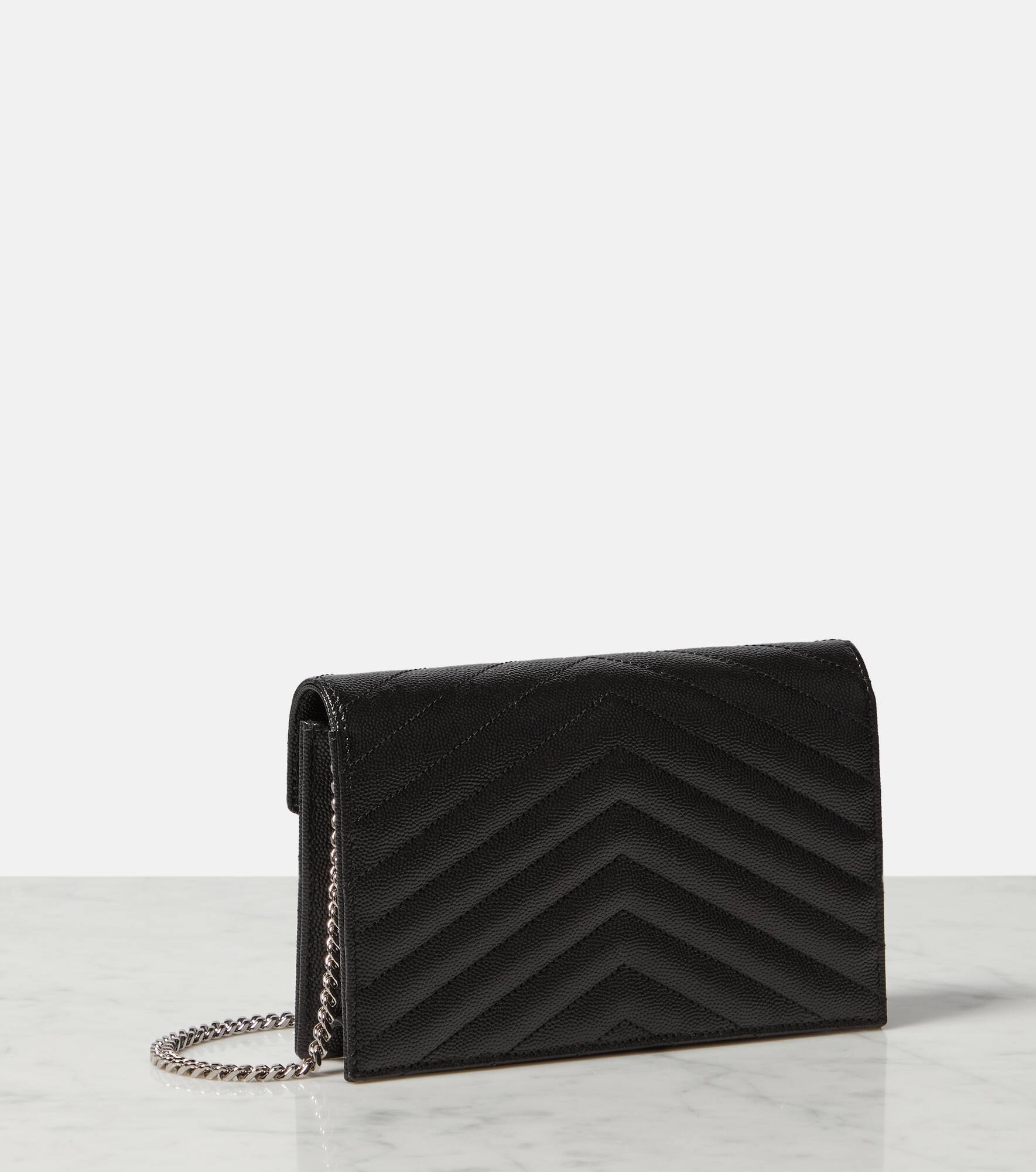 Cassandre matelassé envelope leather wallet on chain - 4