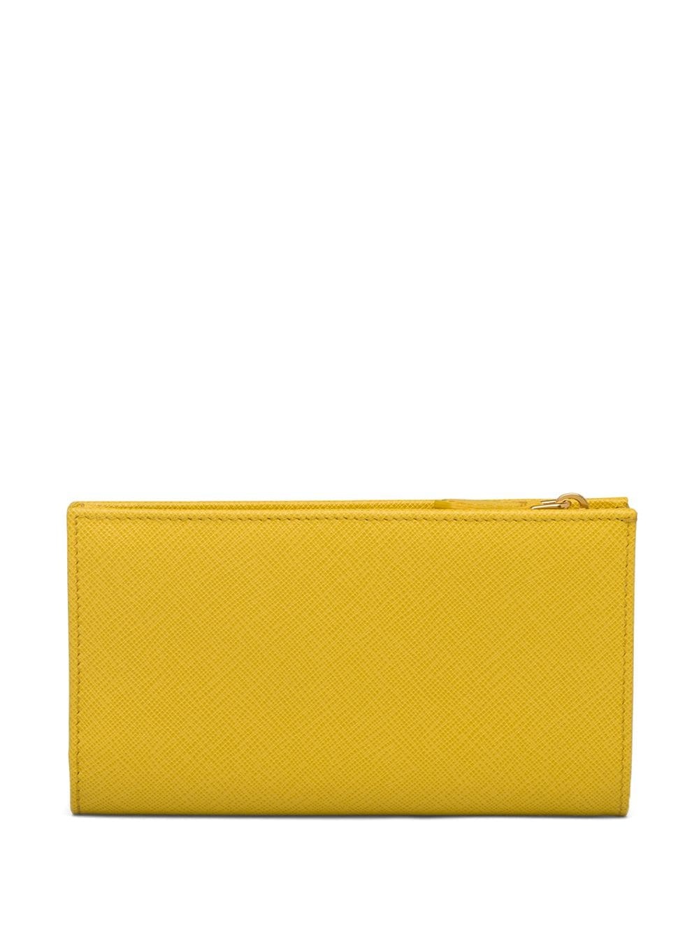 Saffiano logo plaque wallet - 2