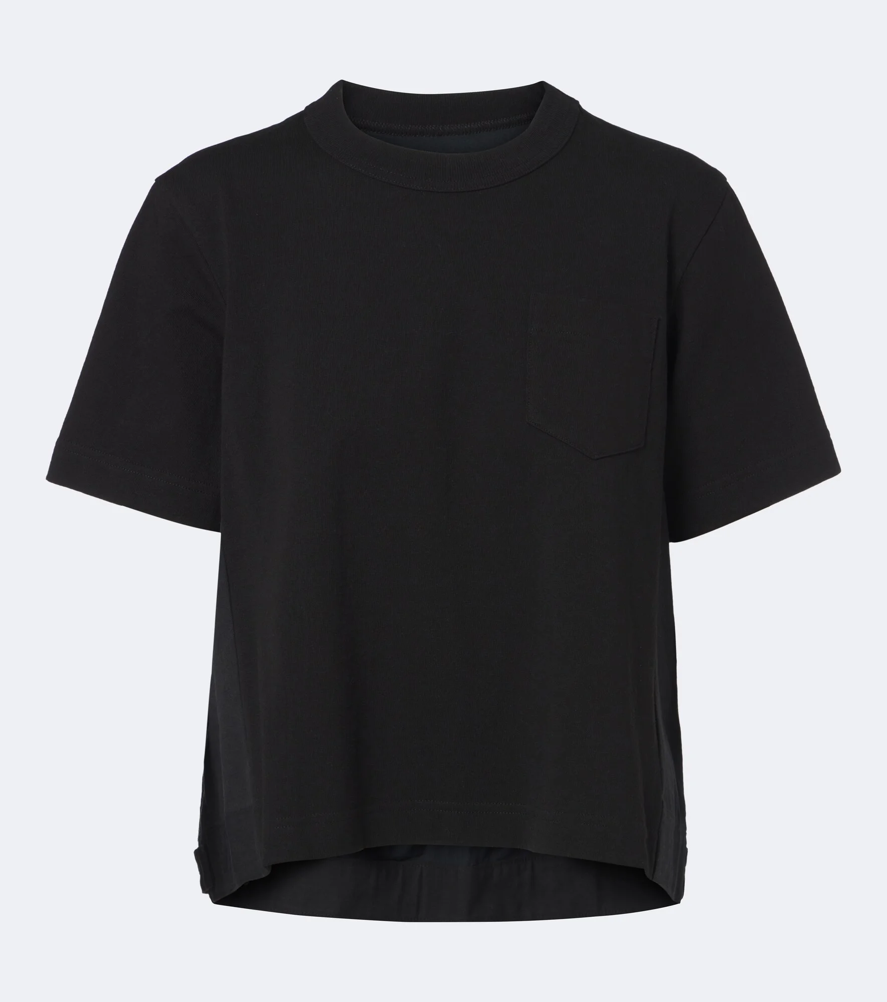 Cotton jersey and denim T-shirt - 1