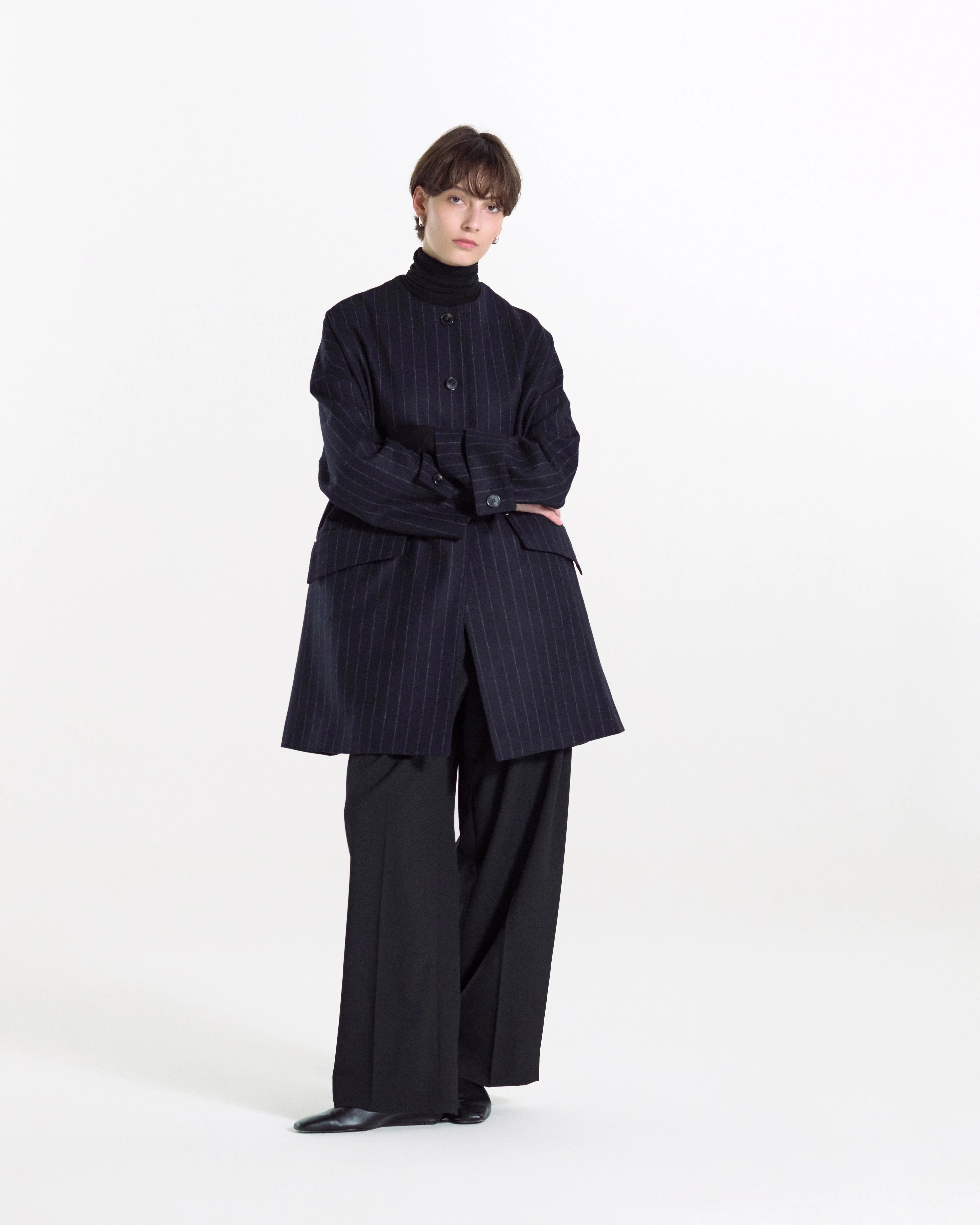 Humbie No Collar Wool Coat - 1